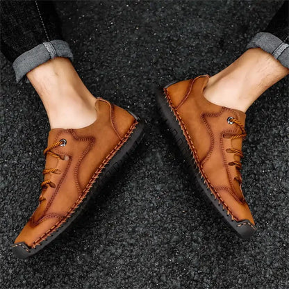 Anti Slip With Lacing Leopard Shoes Elegant Mens Ankle Boots