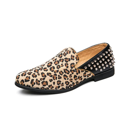 Fashion Leopard Print Loafers Men Large Size