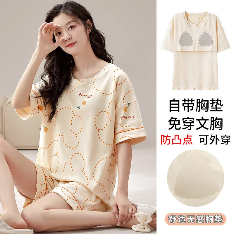 Summer 100% Cotton Women's Pajamas