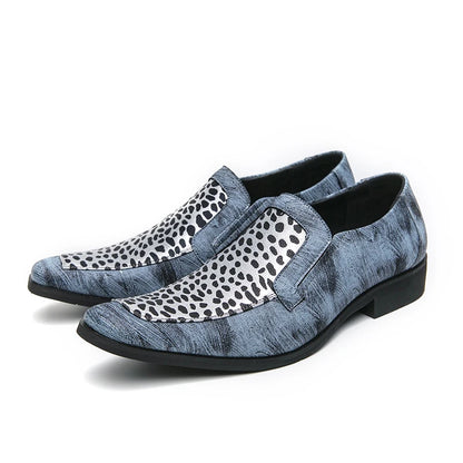 Summer New Leopard Print Men's Shoes Pointed