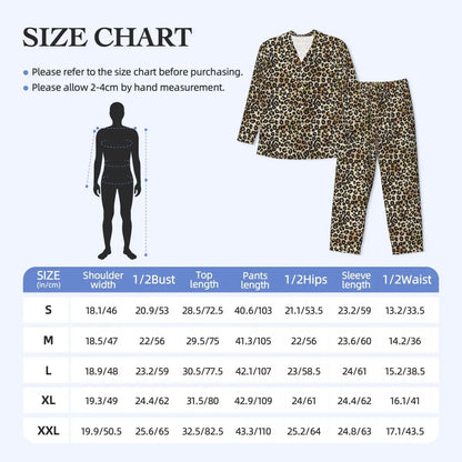 Pajamas Man Brown Leopard Print Sleep Sleepwear