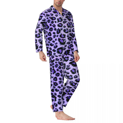 Boho Beige And Brown Leopard Print Pajama Sets