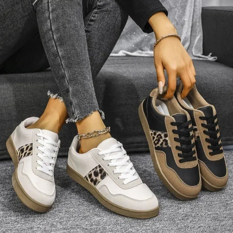 Vintage Leopard Print Casual Women's Shoes Plus Size