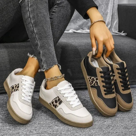 Vintage Leopard Print Casual Women's Shoes Plus Size