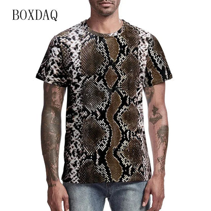 Leopard Men's Fashion T-Shirts Short Sleeve Streetwear