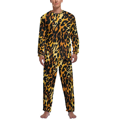Brown Leopard Print Pajamas Autumn Animal Casual