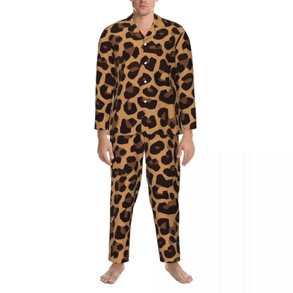 Green Leopard Texture Sleepwear Autumn Animal Print