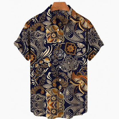 Short Sleeve Leopard Men's Shirts For Man Clothing