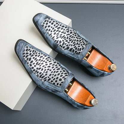 Summer New Leopard Print Men's Shoes Pointed
