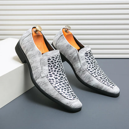 Summer New Leopard Print Men's Shoes Pointed