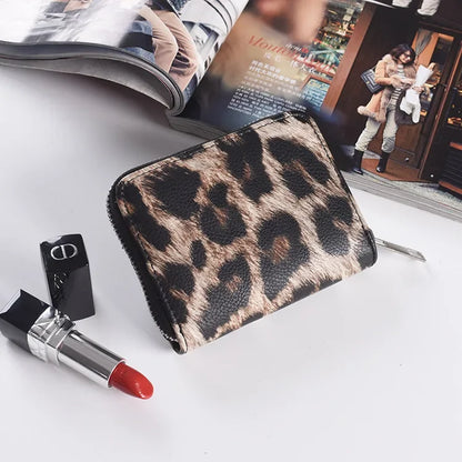 Leather Women Wallet Classic Leopard Animal Print