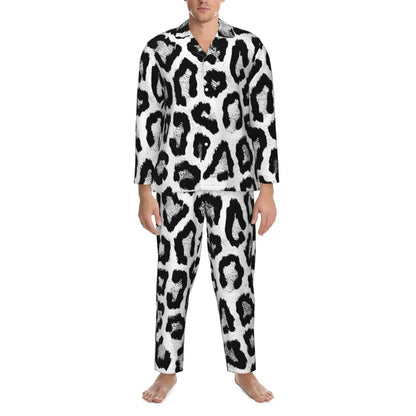 Leopard Print Sleepwear Autumn Yellow Pink and Black Casual