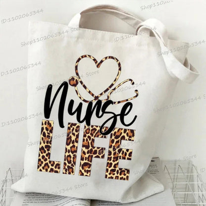 Nurse Life Women's Handbags Leopard Print Stethoscope