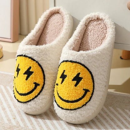 Leopard Print Winter Slippers Women Lightning