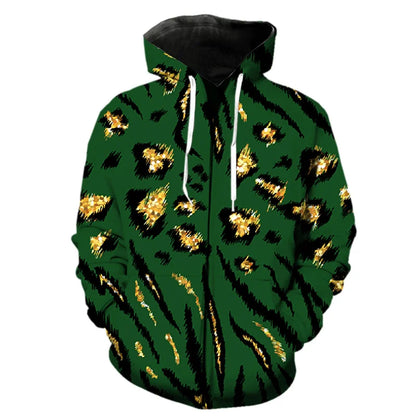 Fashion Pattern Zipper Hoodie Fashion Leopard