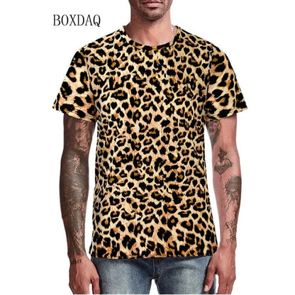 Leopard Men's Fashion T-Shirts Short Sleeve Streetwear