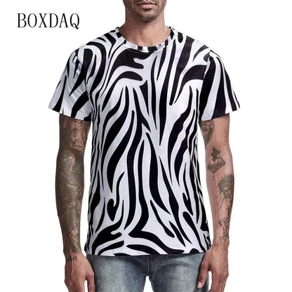 Leopard Men's Fashion T-Shirts Short Sleeve Streetwear