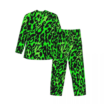 Green Leopard Texture Sleepwear Autumn Animal Print