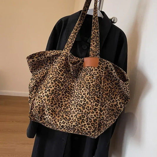 Oversized Leopard Prints Shoulder Bags for Women ags