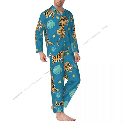 Mens Pajamas Sets Home Suits Tiger Leopard And Crocodile
