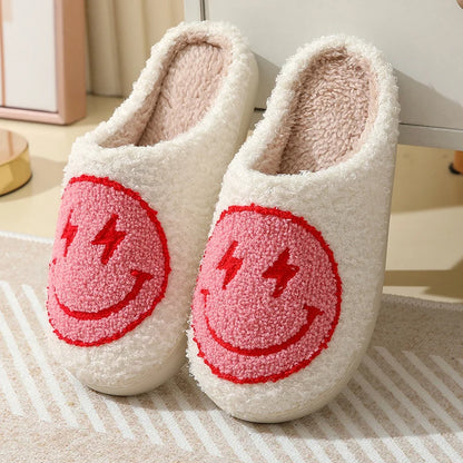 Leopard Print Winter Slippers Women Lightning
