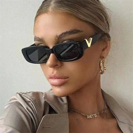 Retro Rectangle Sunglasses Women Brand Designer