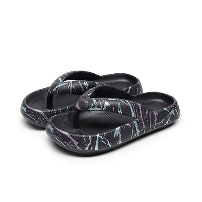 Summer Women Comfort Flip-Flop Leopard Soft Thick-Soled