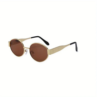 New Oval Sunglasses for Women Men Trendy Metal