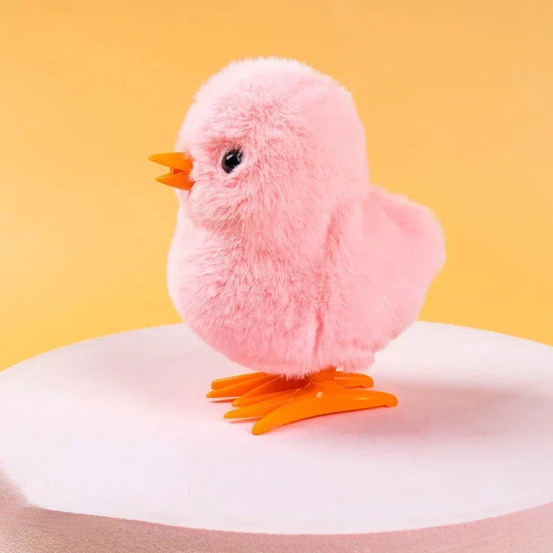 Yellow Jumping Chicken Clockwork Toy Walking Simulation