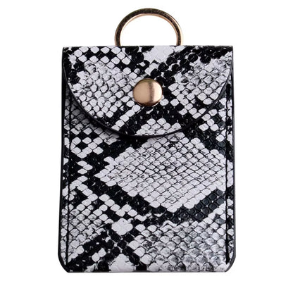 Fashion Leopard Print PU Function Card Case Business Card Holder Men Women Credit Card Bag ID Card Key Wallet with Keychain