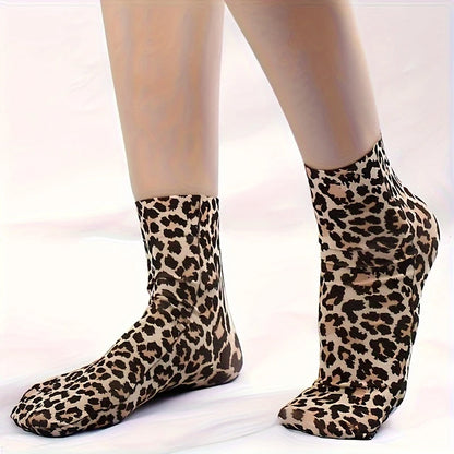 Chaussettes Courtes Léopard – Lot de 2 Paires | Fines