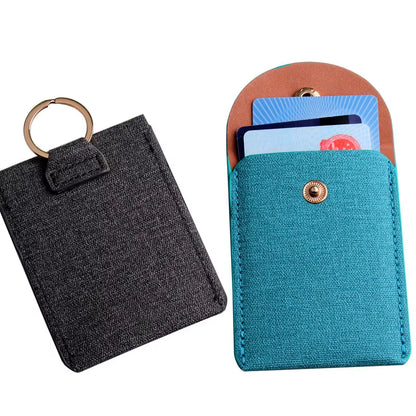 Fashion Leopard Print PU Function Card Case Business Card Holder Men Women Credit Card Bag ID Card Key Wallet with Keychain