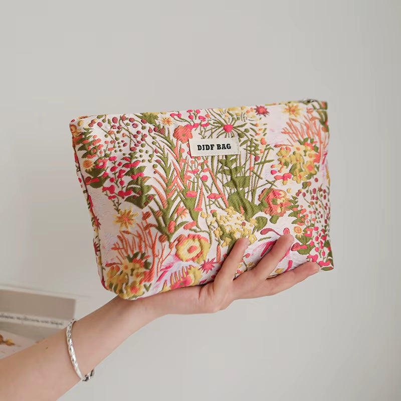 Fashion Leopard Print Women'S Makeup Bag Large-Capacity Cosmetics Skin Care Product Storage Bag Toiletry Bag Portable Liner Bag